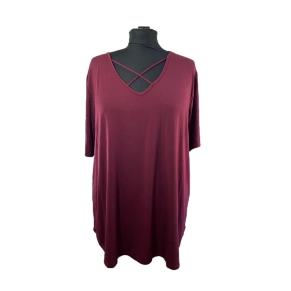 Chic Soul Burgundy V-Neck Top NWOT Size 6X SKU0501